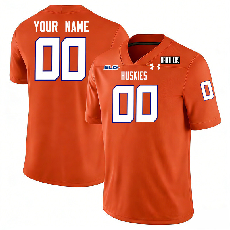 Custom Houston Christian Huskies Name And Number Football Jerseys-Orange